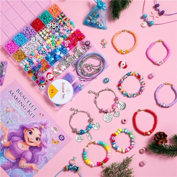 Girls Charm Bracelet Making Kit - 1400+ Pcs Jewelry Making Kit for Kids with - Picture 6 of 7